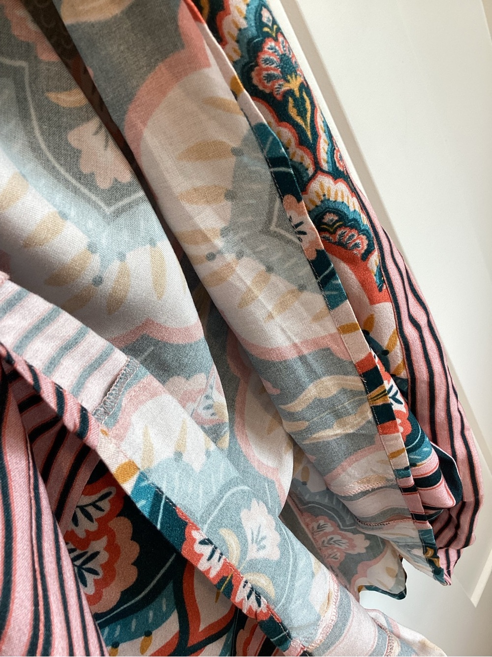 Anthropologie Kaftan Conditions Apply V-Neck Dress New Pink Pattern One Size - Picture 8 of 15